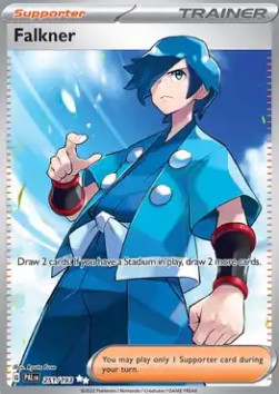Falkner Pokemon card from Paldea Evolved