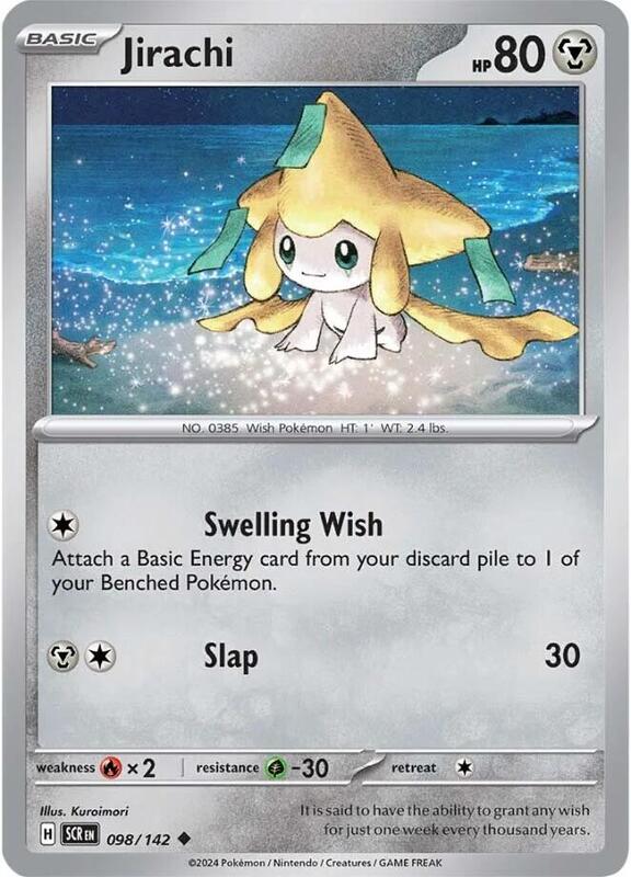 Jirachi Pokemon card from SV07: Stellar Crown