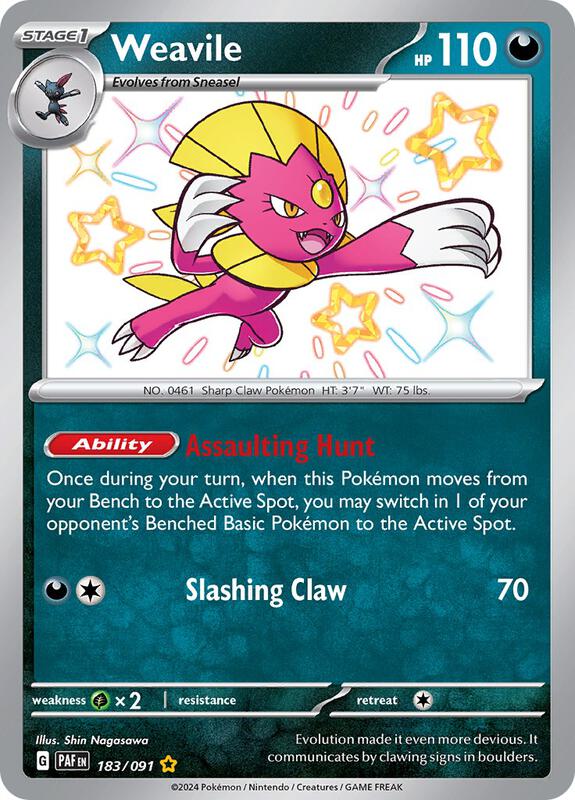 Weavile Pokemon card from SV: Paldean Fates