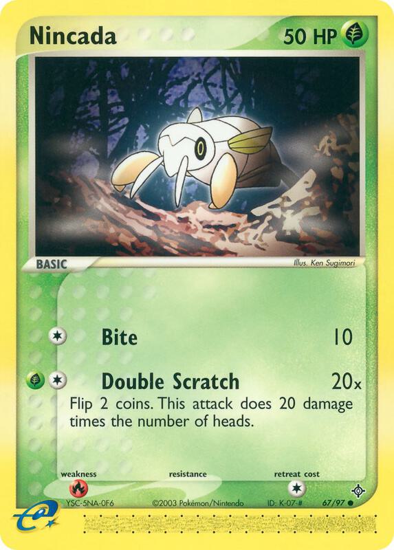 Nincada Pokemon card from Dragon