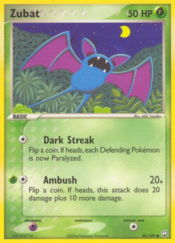 Zubat Pokemon card from Team Rocket Returns