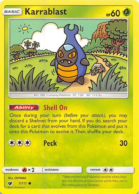 Karrablast Pokemon card from SM - Crimson Invasion