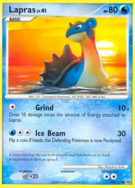 Lapras Lv.41 Pokemon card from Platinum