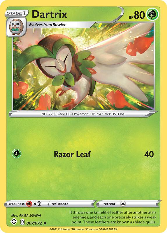 Dartrix Pokemon card from Shining Fates