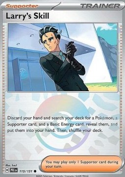 Larry's Skill Pokemon card from Prismatic Evolutions Additionals