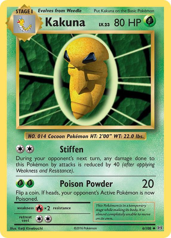 Kakuna Pokemon card from XY - Evolutions