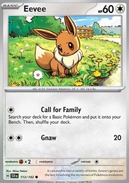 Eevee Pokemon card from Stellar Crown