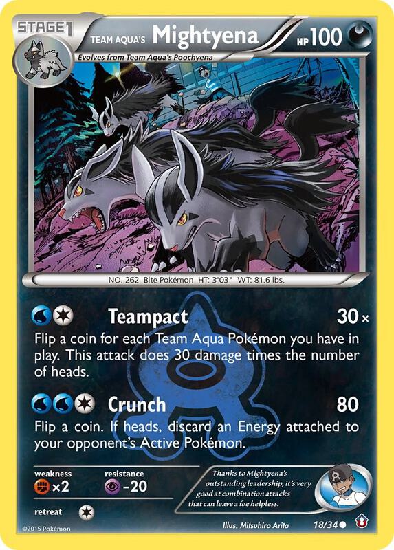 Team Aqua's Mightyena Pokemon card from Double Crisis