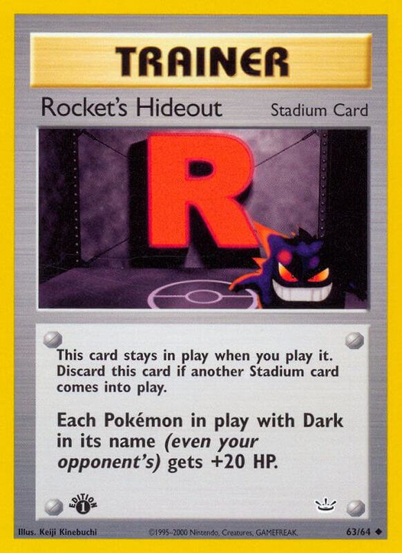 Rocket's Hideout Pokemon card from Neo Revelation