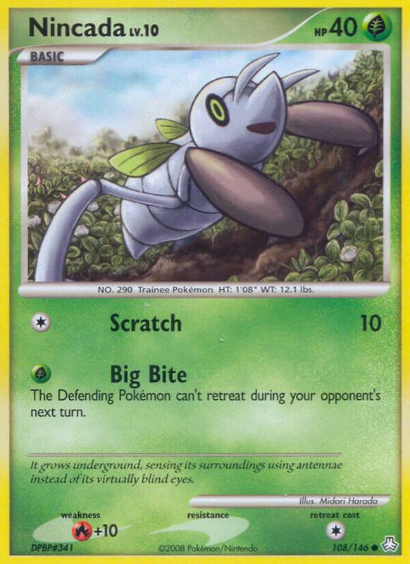 Nincada Pokemon card from Legends Awakened