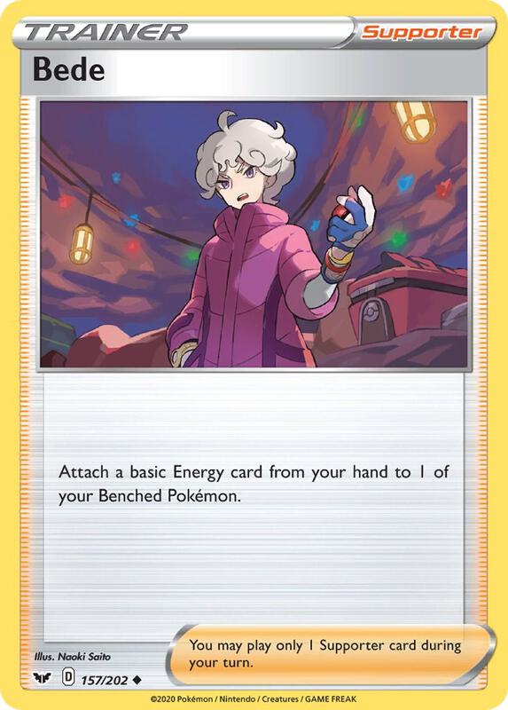 Bede Pokemon card from SWSH01: Sword & Shield Base Set