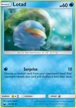 Lotad Pokemon card from Celestial Storm