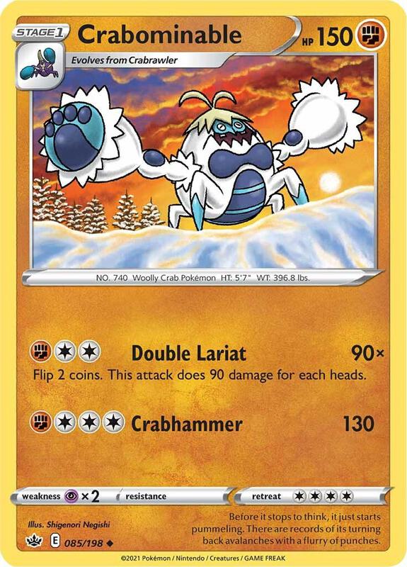 Crabominable Pokemon card from SWSH06: Chilling Reign