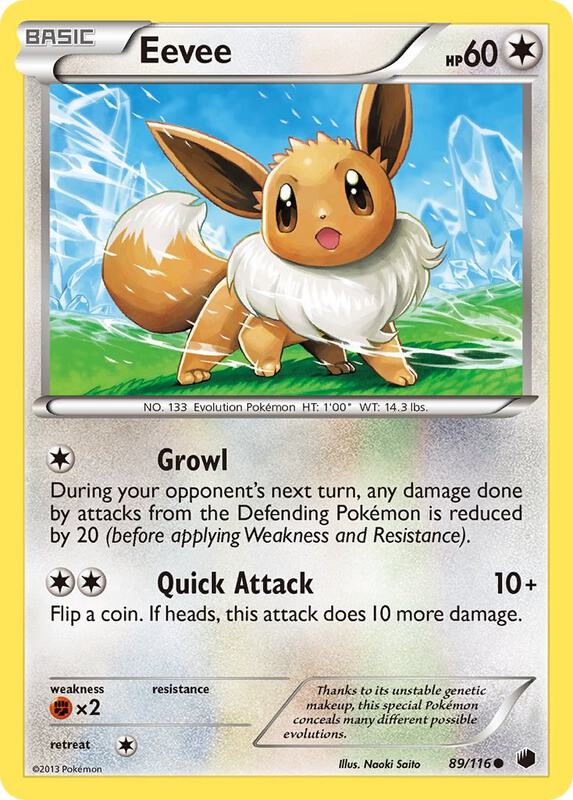 Eevee (89) Pokemon card from Plasma Freeze