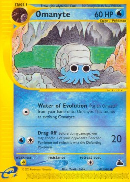 Omanyte Pokemon card from Skyridge