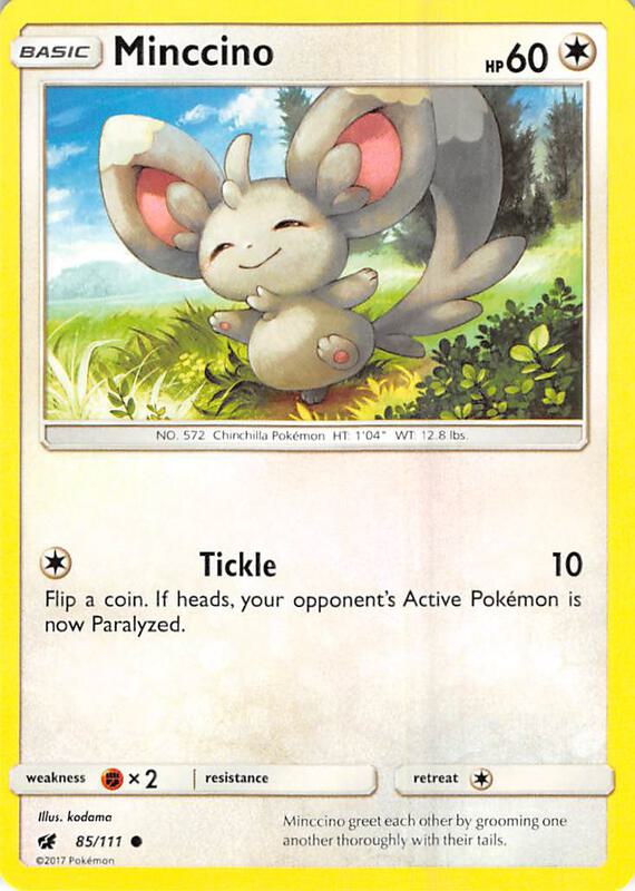 Minccino Pokemon card from SM - Crimson Invasion