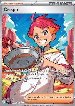 Crispin Pokemon card from Stellar Crown