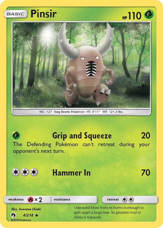 Pinsir Pokemon card from SM - Lost Thunder