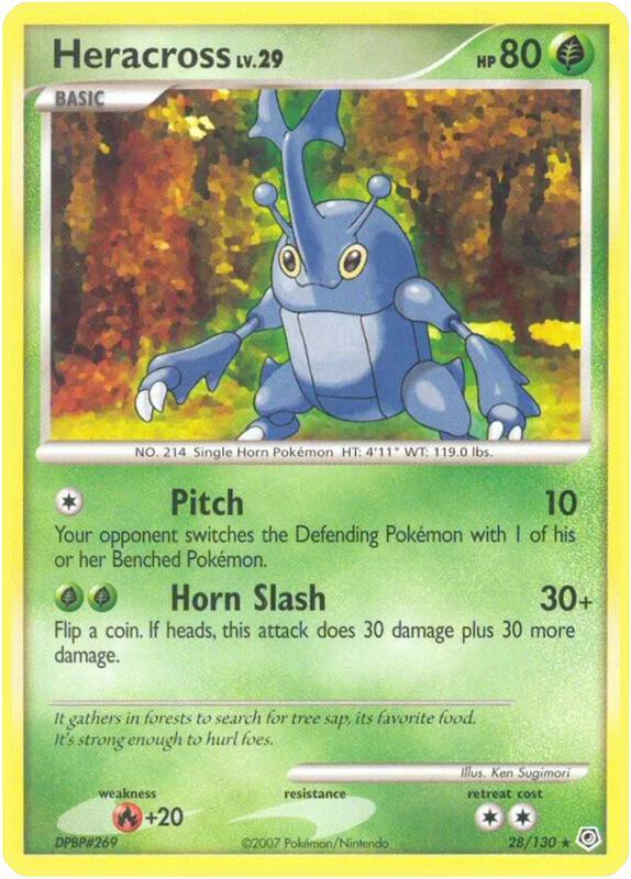 Heracross Pokemon card from Diamond and Pearl