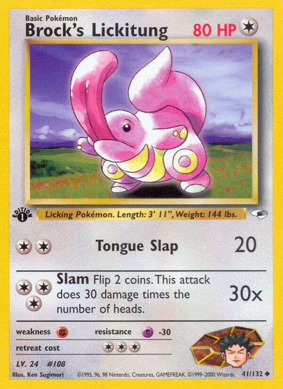 Brock's Lickitung Pokemon card from Gym Heroes