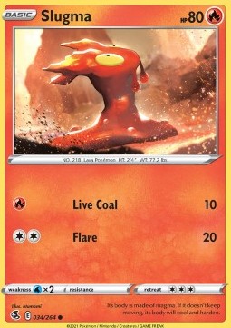 Slugma Pokemon card from Fusion Strike