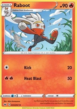 Raboot Pokemon card from Sword Shield