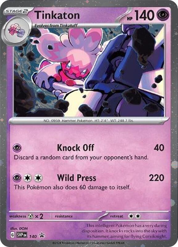 Tinkaton - 140 (Cosmo Holo) Pokemon card from SV: Scarlet & Violet Promo Cards
