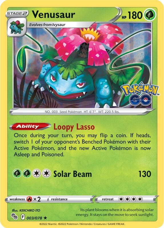 Venusaur Pokemon card from Pokemon GO