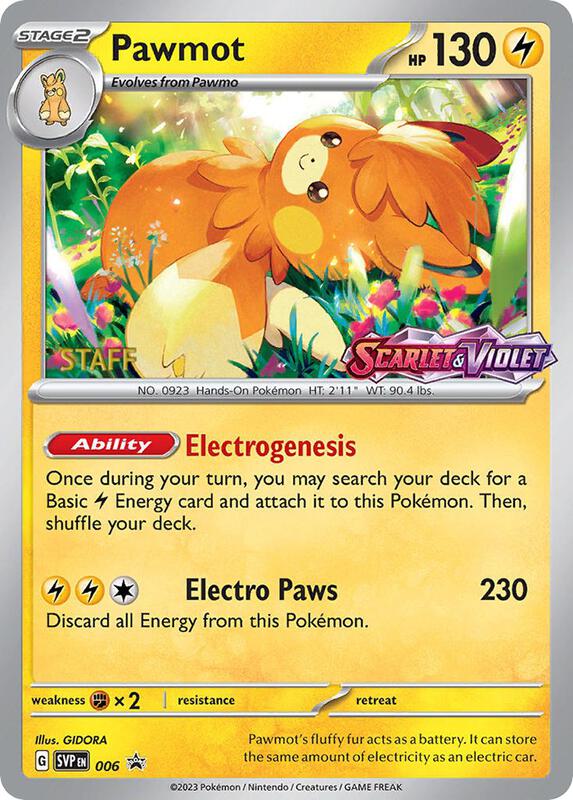 Pawmot - 006 (Prerelease) [Staff] Pokemon card from SV: