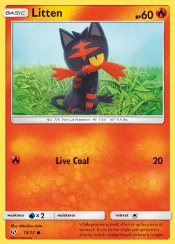 Litten Pokemon card from Shining Legends