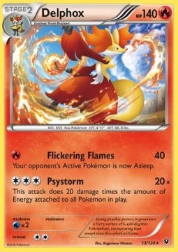 Delphox Pokemon card from Fates Collide