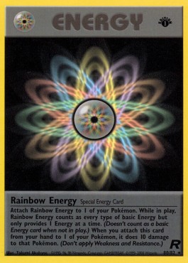 Rainbow Energy Pokemon card from Team Rocket