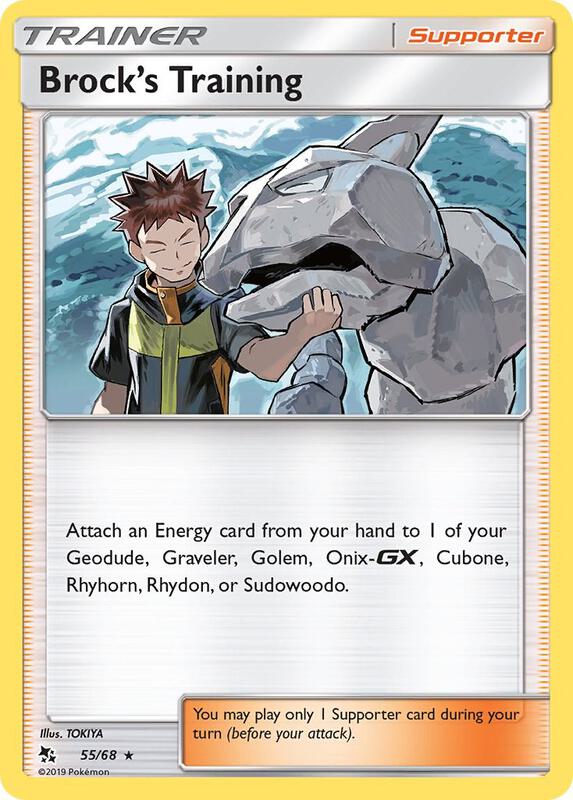 Brock's Training Pokemon card from Hidden Fates