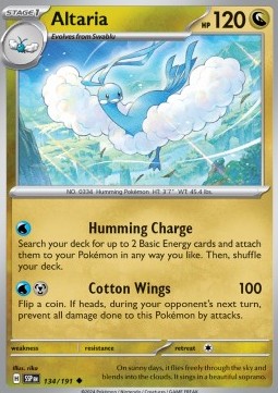 Altaria Pokemon card from Surging Sparks