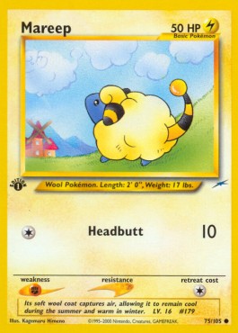Mareep Pokemon card from Neo Destiny