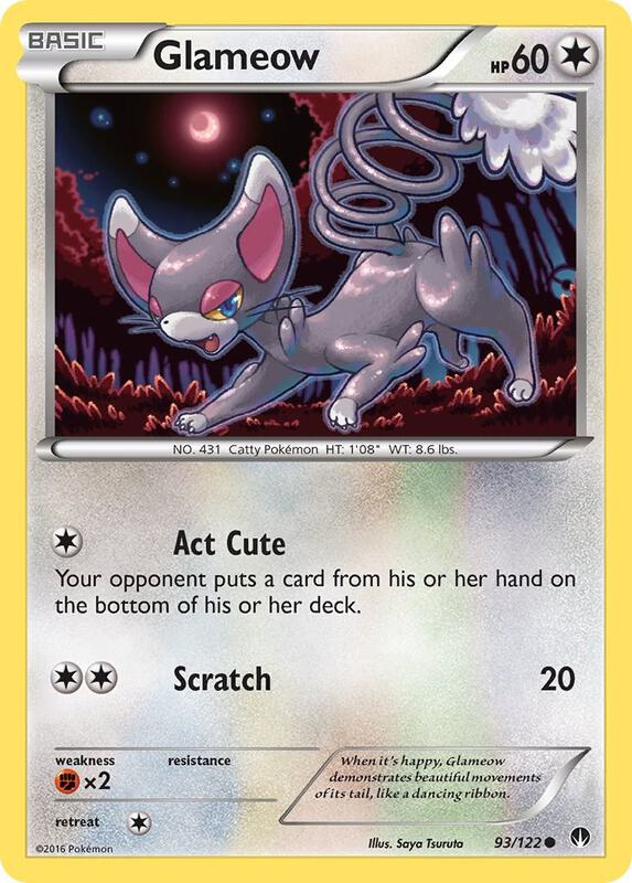 Glameow Pokemon card from XY - BREAKpoint