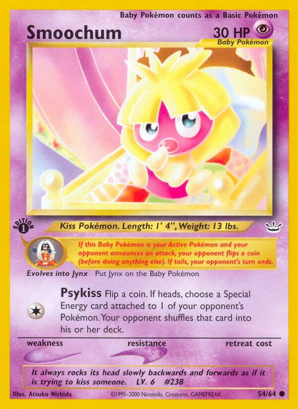 Smoochum Pokemon card from Neo Revelation
