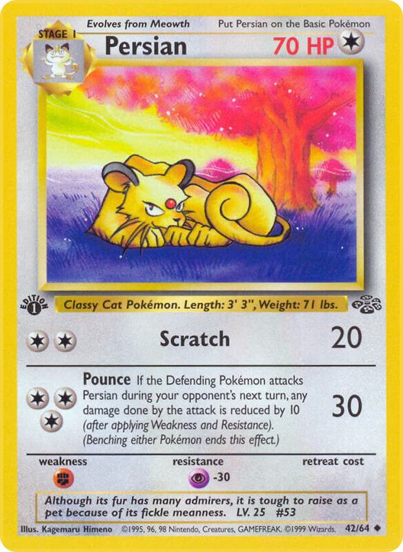 Persian Pokemon card from Jungle