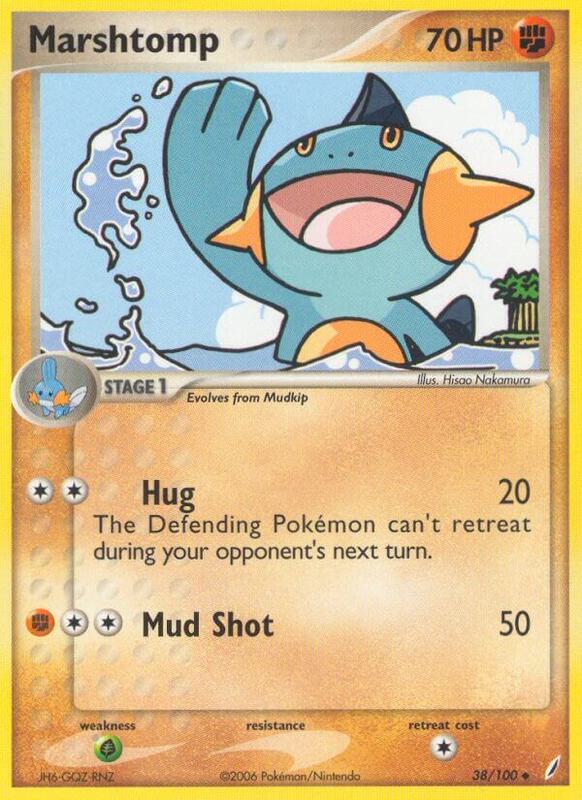 Marshtomp Pokemon card from Crystal Guardians