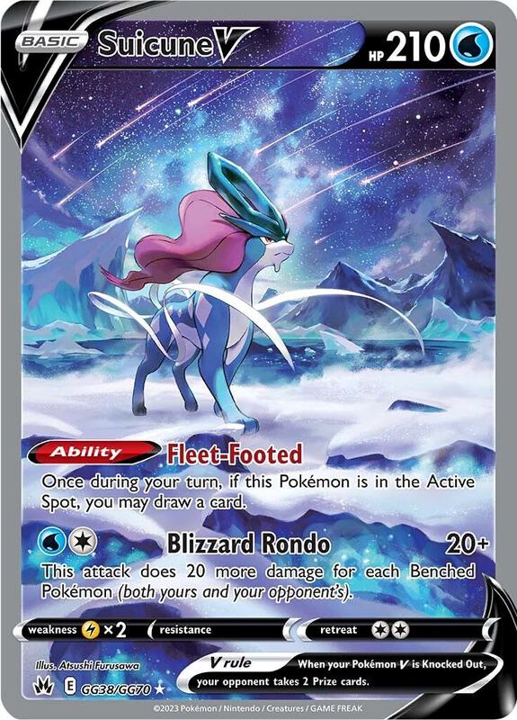 Suicune V Pokemon card from Crown Zenith: Galarian Gallery