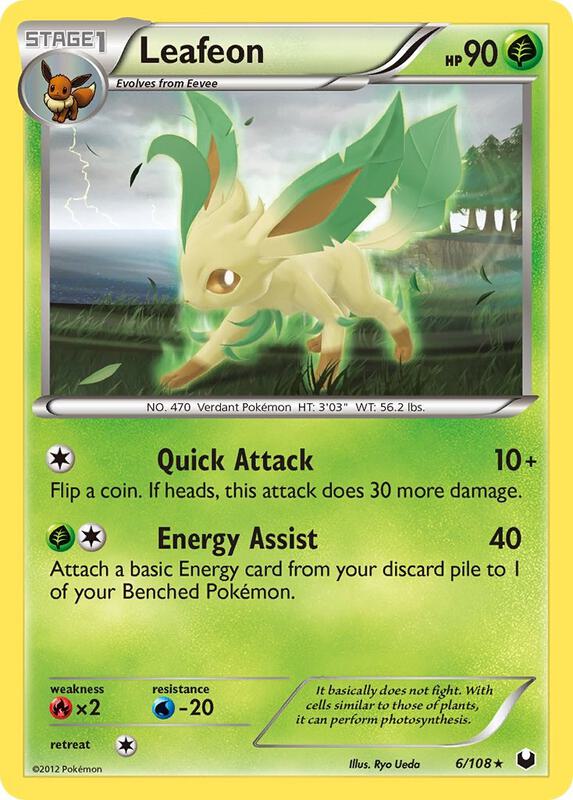 Leafeon Pokemon card from Dark Explorers