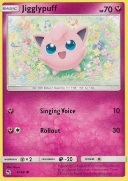 Jigglypuff Pokemon card from Hidden Fates