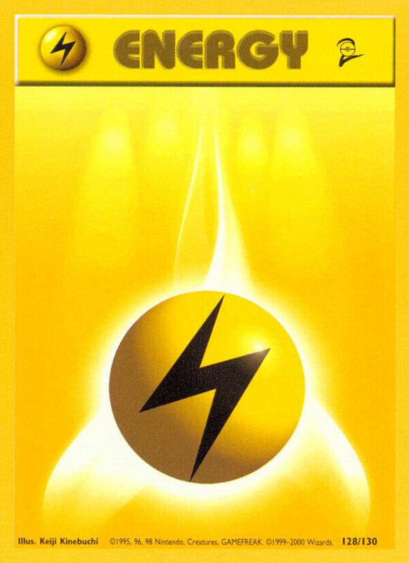 Lightning Energy Pokemon card from Base Set 2