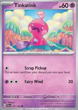 Tinkatink Pokemon card from Paldea Evolved