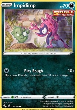 Impidimp Pokemon card from Fusion Strike