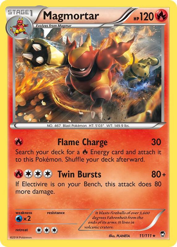 Magmortar Pokemon card from XY - Furious Fists