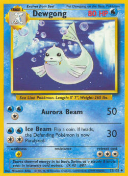 Dewgong Pokemon card from Base Set