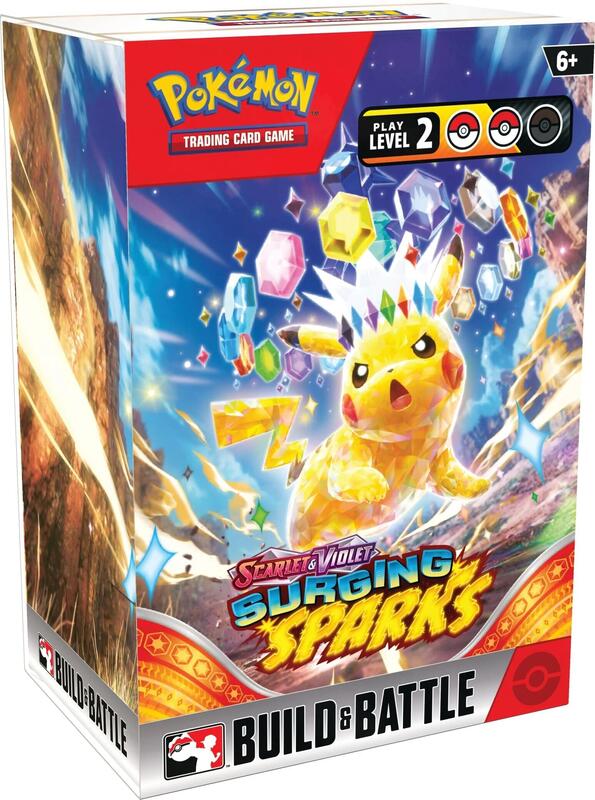 Surging Sparks Build & Battle Box Pokemon card from SV08: Surging Sparks