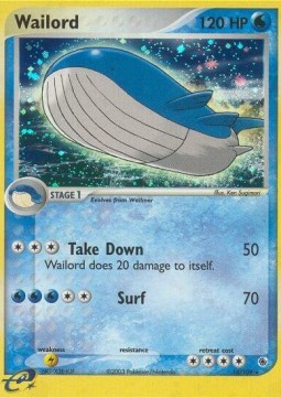 Wailord Pokemon card from EX Ruby Sapphire