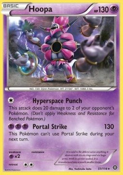Hoopa Pokemon card from Steam Siege